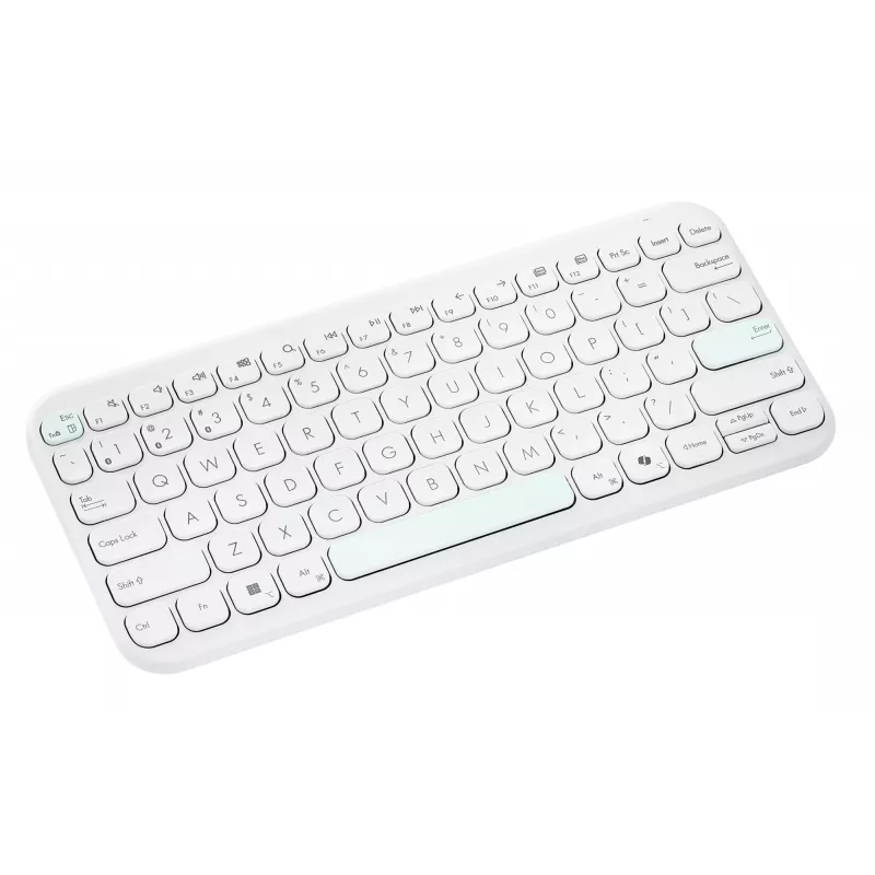 Kabellose Bluetooth-Tastatur ASUS KW100 Marshmallow – 75-%-Layout, QWERTZ, Scherenschalter, Weiß