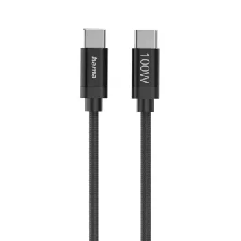 Hama Fabric USB-Kabel USB 2.0 1,5 m USB C Schwarz