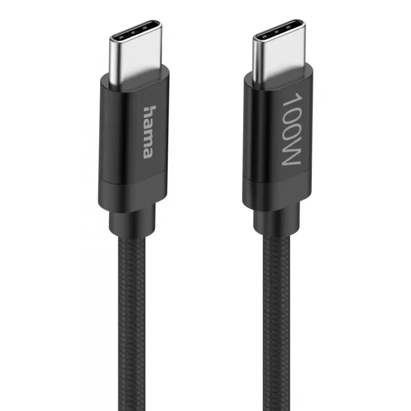 Hama Fabric USB-Kabel USB 2.0 1,5 m USB C Schwarz