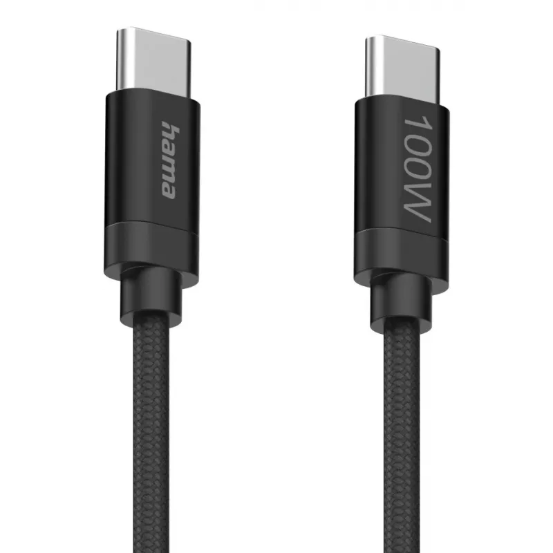 Hama Fabric USB-Kabel USB 2.0 1,5 m USB C Schwarz