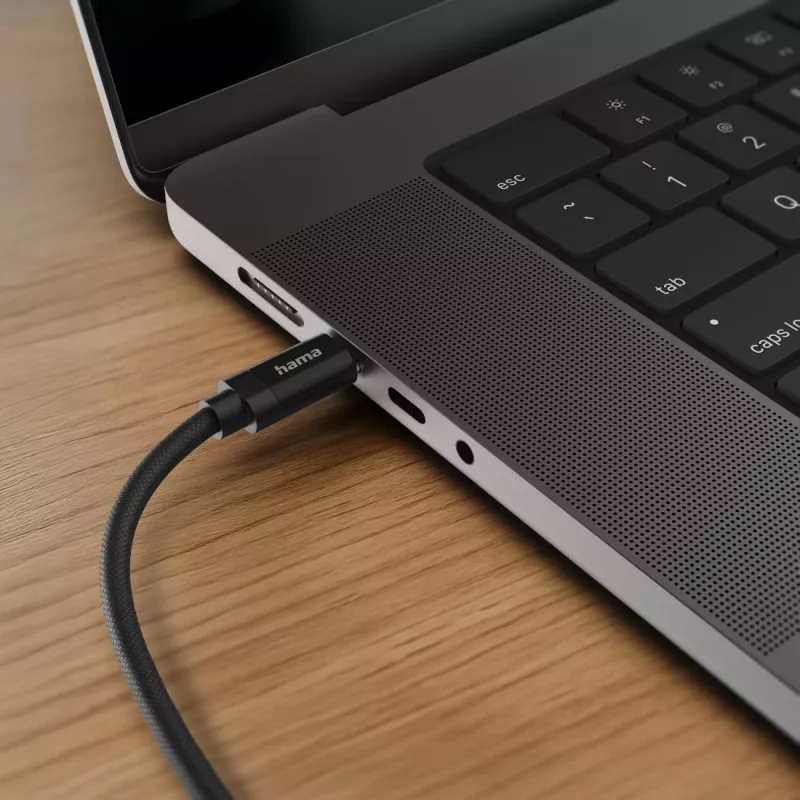 Hama Fabric USB-Kabel USB 2.0 1,5 m USB C Schwarz