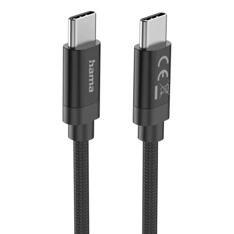 Hama Fabric USB-Kabel USB 2.0 3 m USB C Schwarz