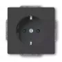 Socket-outlet CEE 7/3 Busch-Jaeger 2013-0-5265, 2P+E, 250V/16A, schwarz, 71×41 mm