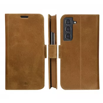 Folio-Handyhülle dbramante1928 Copenhagen schlank für Samsung Galaxy S22, 6,1 Zoll Bildschirm, Tan, Tischaufsteller