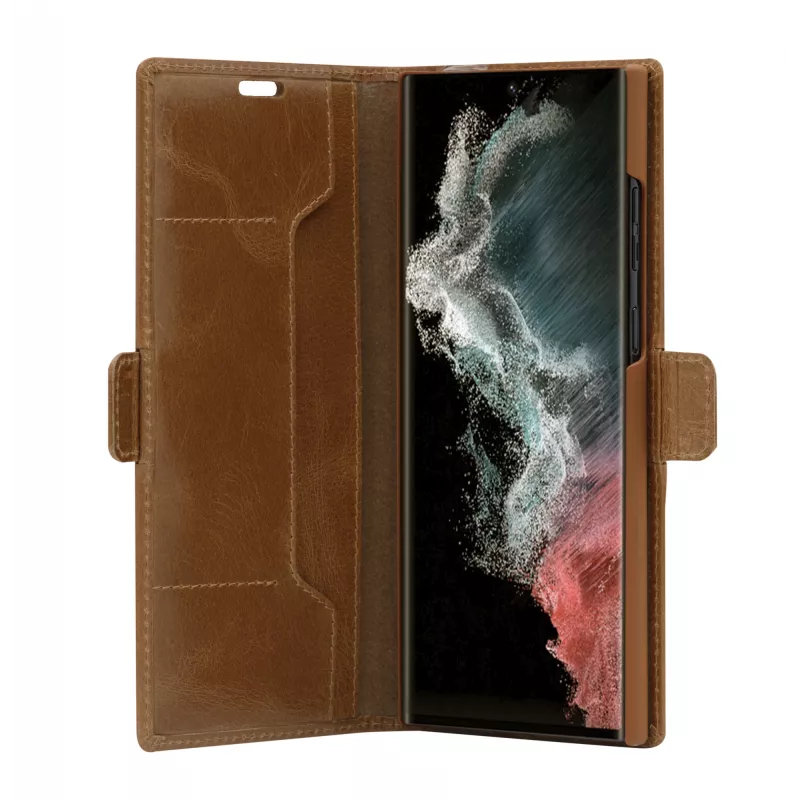 Folio-Hülle dbramante1928 Copenhagen schlank für Samsung Galaxy S22 Ultra, 6,8-Zoll-Bildschirm, Tan
