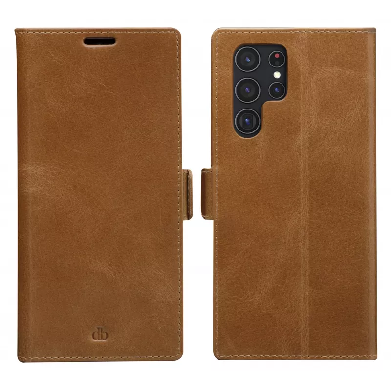 Folio-Hülle dbramante1928 Copenhagen schlank für Samsung Galaxy S22 Ultra, 6,8-Zoll-Bildschirm, Tan