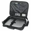 Manhattan Cambridge Laptoptasche 14,1 Zoll, Clamshell-Design, Schwarz, KOSTENGÜNSTIG, Zubehörfach, Dokumentenfach auf der Rückseite, Schultergurt (abnehmbar), Äquivalent zu Targus CN313/CN414EU, Notebook-Tasche, Drei Jahre Garantie