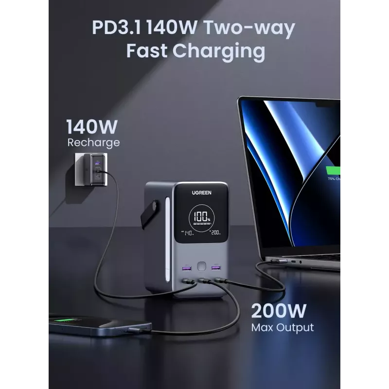 Ugreen Nexode Powerbank 48000 mAh Lithium Grau