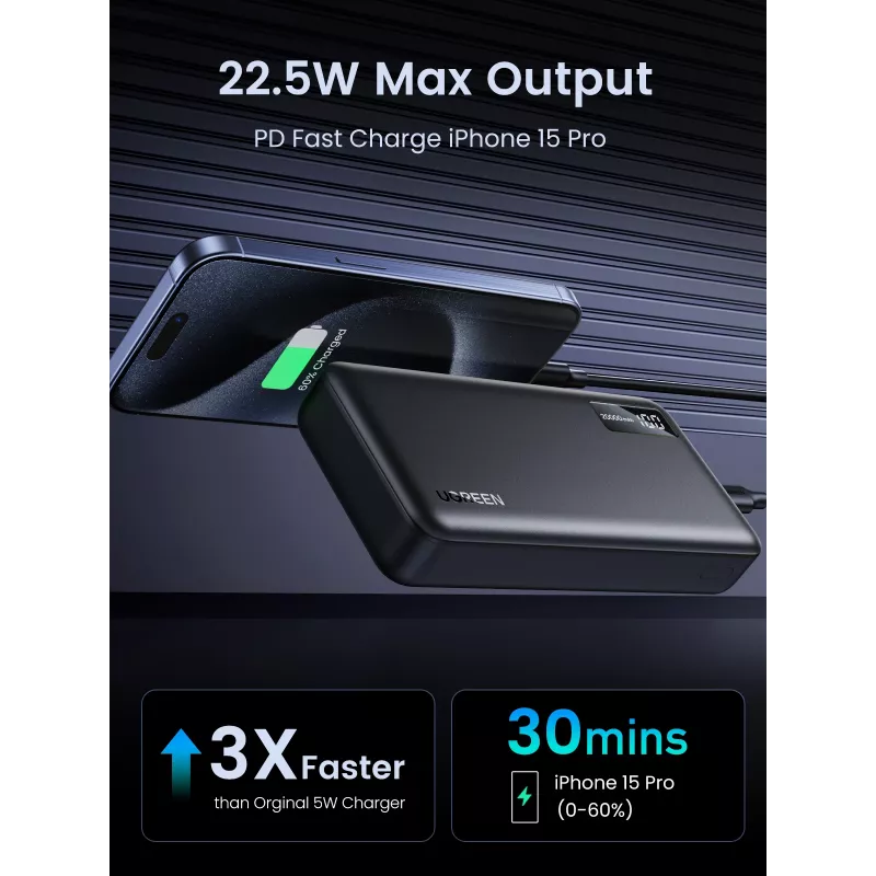 Ugreen 25683 Powerbank 20000 mAh Schwarz