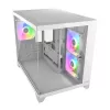 Mini Tower PC-Gehäuse Cougar FV150 ARGB Weiß — Micro-ATX / Mini-ITX, Seitenfenster, 2x120mm + 1x120mm Lüfter, 2,5 Zoll & 3,5 Zoll Einschübe
