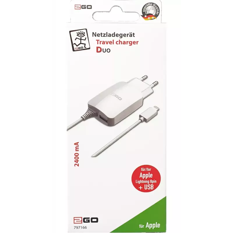 Mobiles Ladegerät 2GO 797166 Universal Weiß AC Innenbereich 5V 1,4m