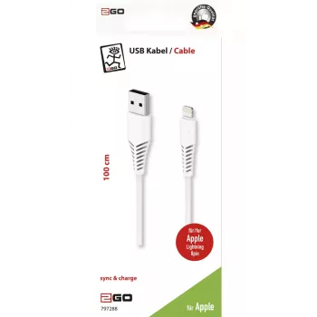 Lightning-Kabel 2GO 797288 1 m Weiß USB B