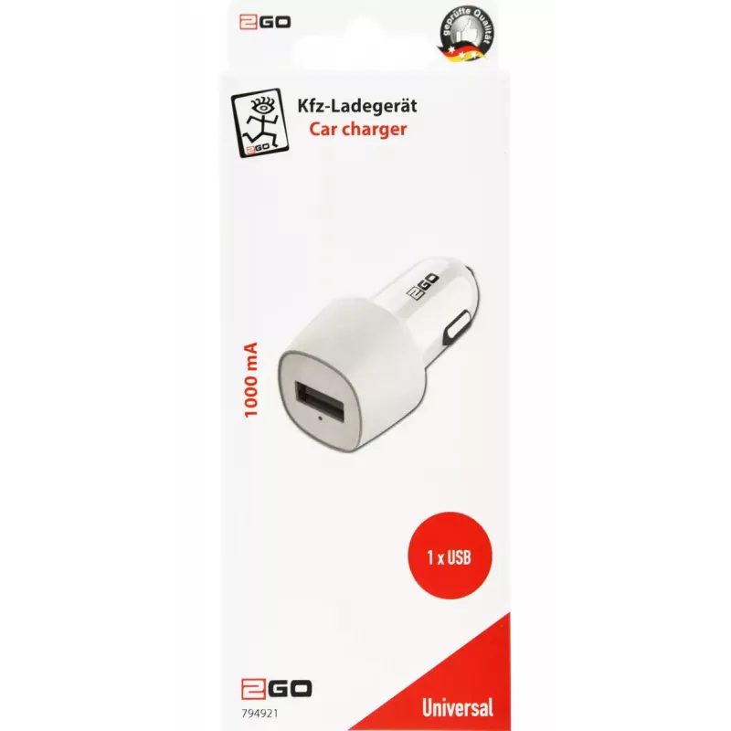 Mobiler Geräteladegerät 2GO 794921 Universal Weiß Auto-Zigarettenanzünder