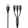 USB-Kabel 2GO 797154 3m USB B USB C/Micro-USB B/Lightning Schwarz