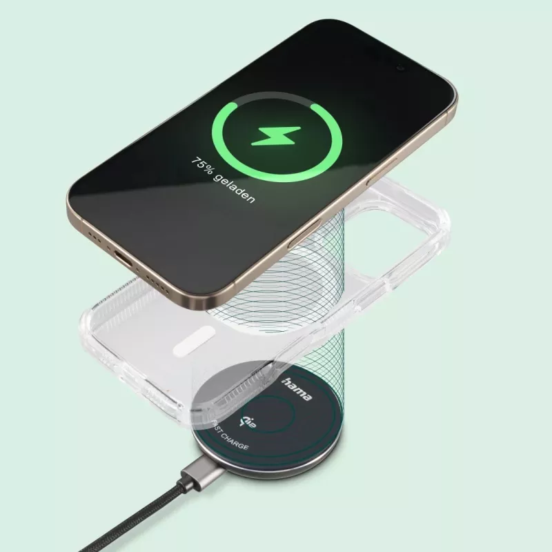 Hama 00201735 mobiles Ladegerät Smartphone Schwarz USB Kabelloses Laden Schnellladung Indoor