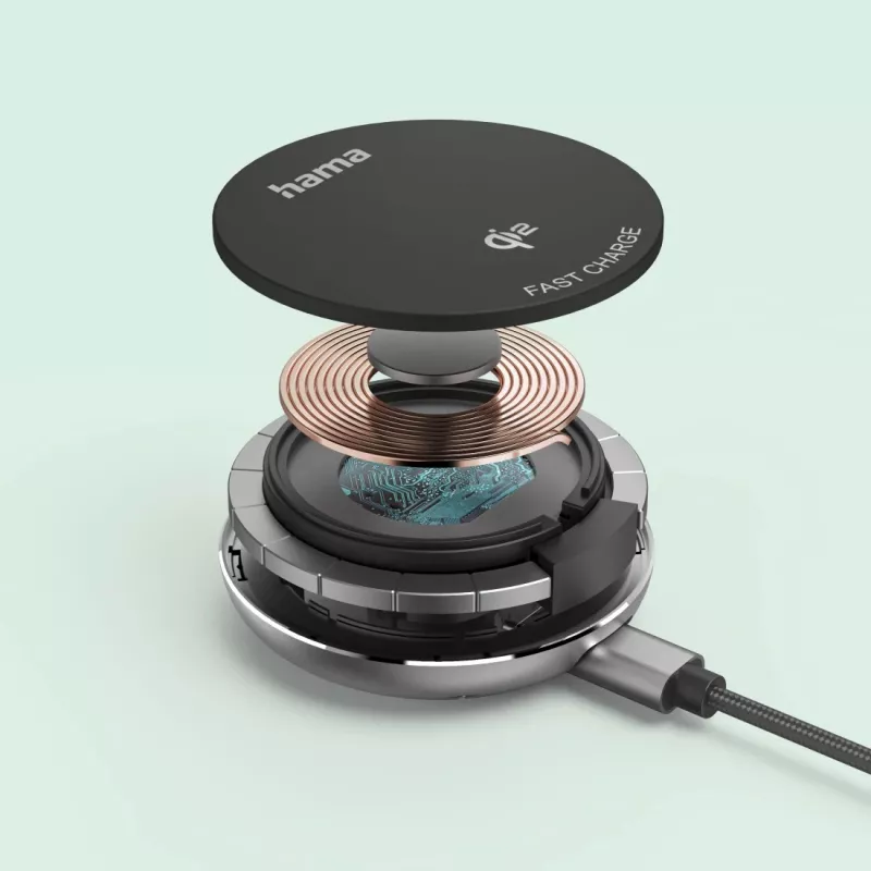 Hama 00201735 mobiles Ladegerät Smartphone Schwarz USB Kabelloses Laden Schnellladung Indoor
