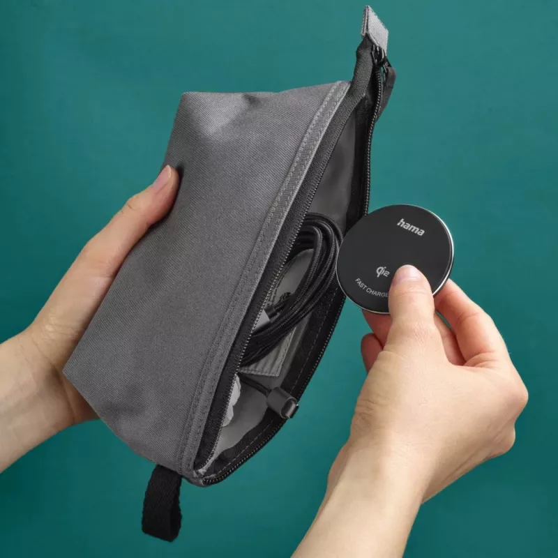 Hama 00201735 mobiles Ladegerät Smartphone Schwarz USB Kabelloses Laden Schnellladung Indoor