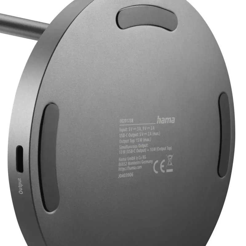 Hama 00201738 Ladegerät für Mobilgeräte Kopfhörer, Smartphone Schwarz USB Kabelloses Laden Schnellladefunktion Innenbereich
