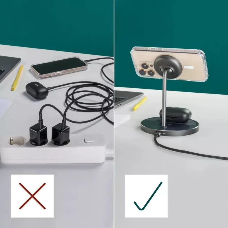 Hama 00201738 Ladegerät für Mobilgeräte Kopfhörer, Smartphone Schwarz USB Kabelloses Laden Schnellladefunktion Innenbereich