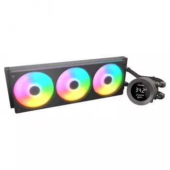 All-in-One-Flüssig-CPU-Kühler Cougar Poseidon Vistek 360, ARGB, 120-mm-Lüfter, 700–2500 U/min, Schwarz