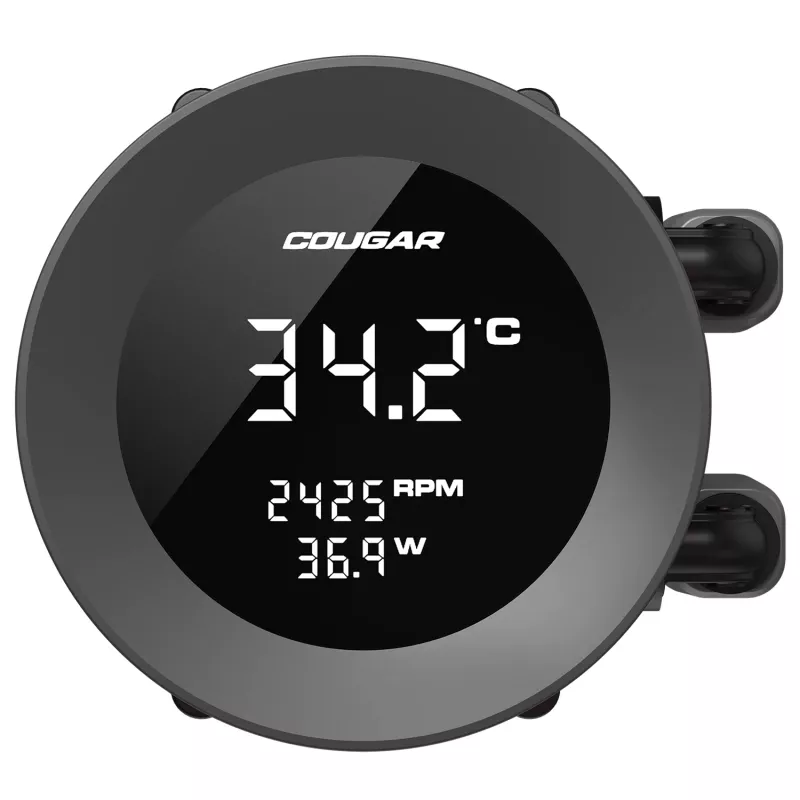All-in-One-Flüssig-CPU-Kühler Cougar Poseidon Vistek 360, ARGB, 120-mm-Lüfter, 700–2500 U/min, Schwarz