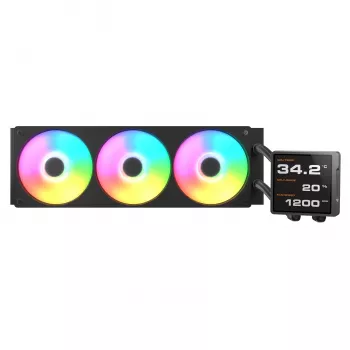 All-in-One-CPU-Flüssigkeitskühler Cougar Poseidon Vistek Pro 360, ARGB, 120-mm-Lüfter, Schwarz, Multi-Sockel-Unterstützung