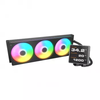 All-in-One-CPU-Flüssigkeitskühler Cougar Poseidon Vistek Pro 360, ARGB, 120-mm-Lüfter, Schwarz, Multi-Sockel-Unterstützung