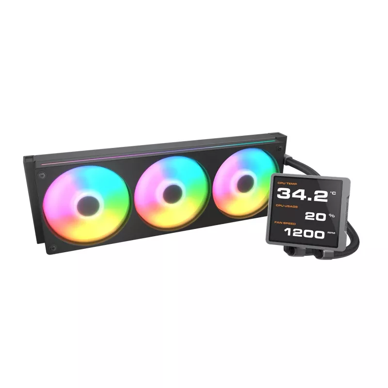 All-in-One-CPU-Flüssigkeitskühler Cougar Poseidon Vistek Pro 360, ARGB, 120-mm-Lüfter, Schwarz, Multi-Sockel-Unterstützung