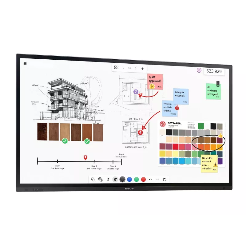 Sharp PN-LA752 Digital Signage Flachbildschirm 190,5 cm (75 Zoll) LCD 500 cd/m² 4K Ultra HD Schwarz Touchscreen 24/7