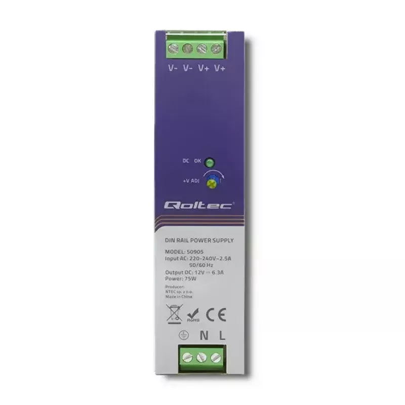 Industrielles Hutschienen-Netzteil QOLTEC 50905