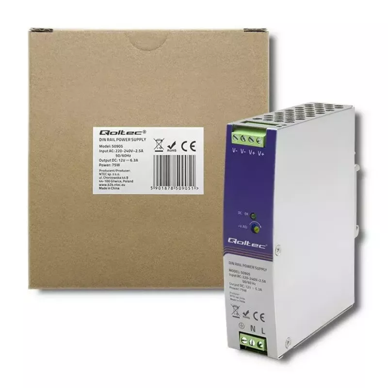 Industrielles Hutschienen-Netzteil QOLTEC 50905