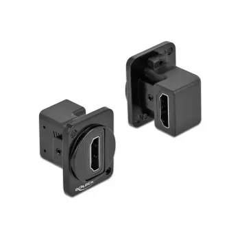 Delock 86786 D-Typ-Modul HDMI-A 90 Grad gewinkelt Buchse zu Buchse, Schwarz