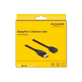DeLOCK DisplayPort 1.2 Verlängerungskabel 4K 60 Hz 2 m