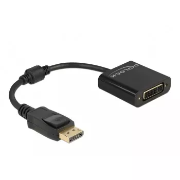 DeLOCK Adapter DisplayPort 1.2 Stecker auf DVI Buchse 4K Passiv schwarz
