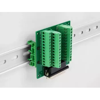 DeLOCK D-Sub HD 44-poliger Stecker auf Reihenklemme für DIN-Schiene 84x86x30mm