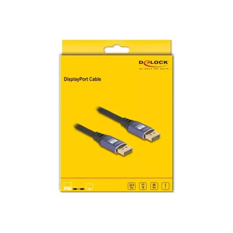 DeLOCK DisplayPort-Kabel 8K 60 Hz 2 m lila Metall