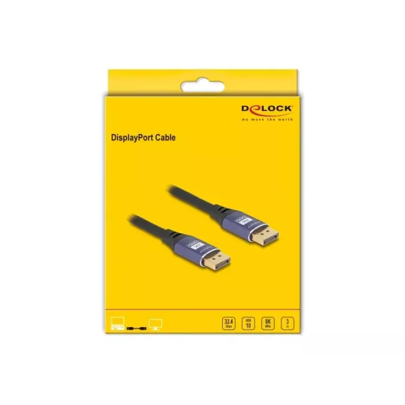 DeLOCK DisplayPort-Kabel 8K 60 Hz 3 m lila Metall