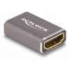 DeLOCK HDMI-Adapter Buchse auf Buchse 8K 60 Hz grau Metall