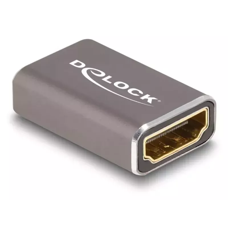 DeLOCK HDMI-Adapter Buchse auf Buchse 8K 60 Hz grau Metall