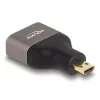 DeLOCK HDMI-Adapter Micro-D Stecker auf A Buchse 8K 60 Hz grau Metall