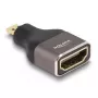 DeLOCK HDMI-Adapter Micro-D Stecker auf A Buchse 8K 60 Hz grau Metall