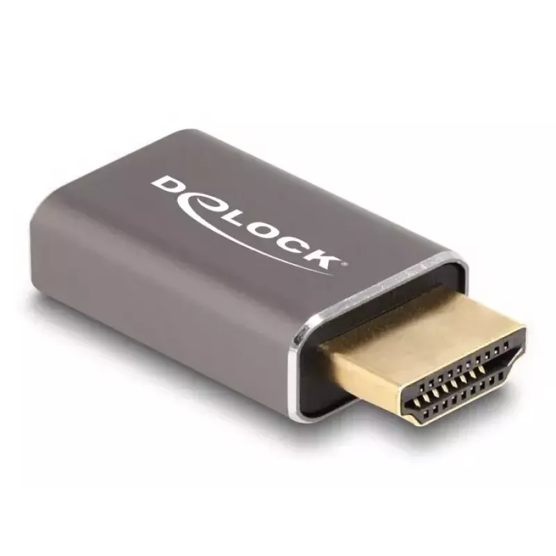 DeLOCK HDMI-Adapter Stecker zu Buchse 8K 60 Hz grau Metall