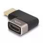 DeLOCK HDMI-Adapter Stecker auf Buchse 90° rechtwinklig 8K 60 Hz grau Metall