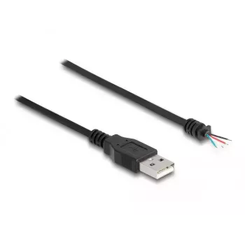 DeLOCK USB 2.0 Typ-A Stecker auf 4 offene Adern 1 m Schwarz