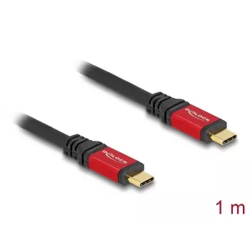 USB-Kabel DeLOCK 80050 Type-C Stecker auf Stecker PD 3.1 240W 1m rot Metall