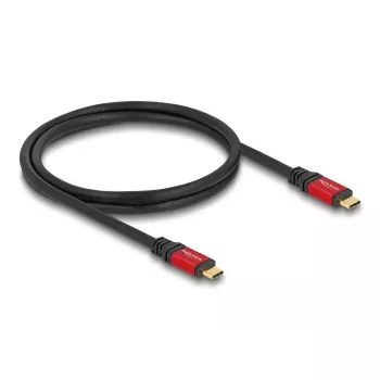 USB-Kabel DeLOCK 80050 Type-C Stecker auf Stecker PD 3.1 240W 1m rot Metall