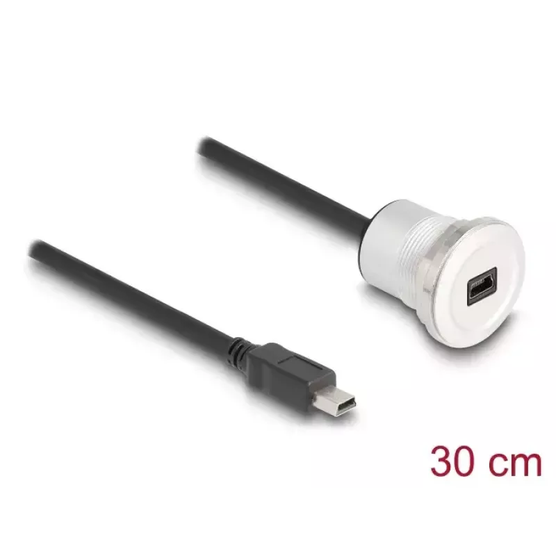 USB-Kabel DeLOCK 88186 0,3 m Mini-USB B Schwarz Silber