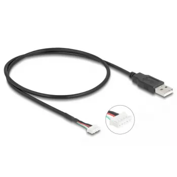 DeLOCK USB-Kabel USB 2.0 0,6m USB A 5-Pin Klemmleiste Schwarz