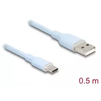 USB-Kabel DeLOCK 81221 USB 2.0 0,5 m USB A USB C Blau