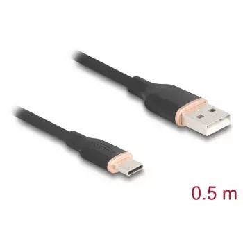 USB-Kabel DeLOCK 81225 0,5 m USB A USB C Schwarz